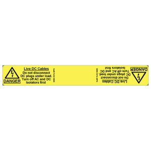 102 Swift TLDC18025 Live DC Cables Do not disconnect DC plugs