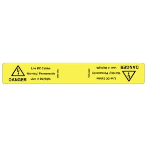 102 Swift TWPL18025 DANGER- Live DC Cables. Permanently Live in