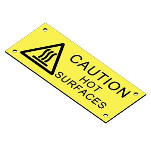 Swift EL10040BY CAUTION HOT SURFACES Engraved label