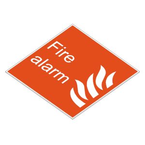 Swift FA1515E Fire Alarm Sign with Flames