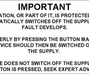 100 Swift 213 Important Six Monthly Test Label