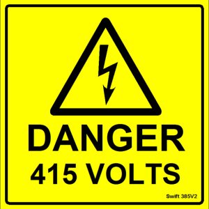 100 Swift 385V2 Danger 415 Volts Labels