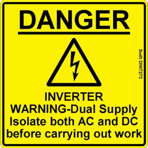 100 Swift DIW7273 DANGER INVERTER WARNING-Dual Supply