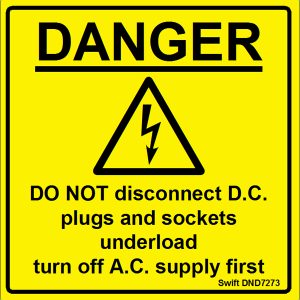 100 Swift DND7273 DO NOT disconnect DC plugs and sockets