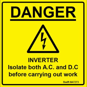 100 Swift IIA7273 INVERTER Isolate both AC and DC Labels