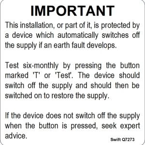 100 Swift S7273 Six Monthly Test Labels