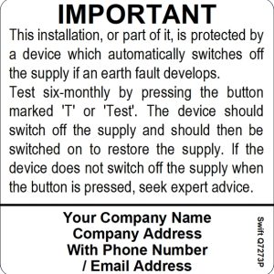 100 Swift S7273P Six Monthly Test Labels Personalised