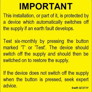 100 Swift S7273Y Six Monthly Test Labels