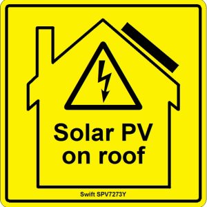 100 Swift SPV7273Y Solar PV on roof label